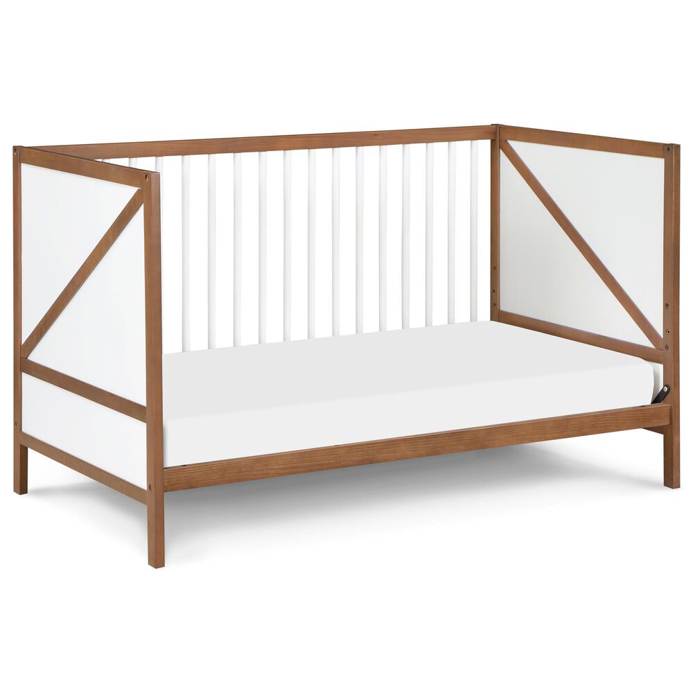 Hearth and Haven Pixie Zen 3-In-1 Convertible Crib in Walnut and White, , large