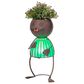 The Gerson Company 20.87" Solar Lighted Garden Cat Pot Head in Rustic Brown, , large