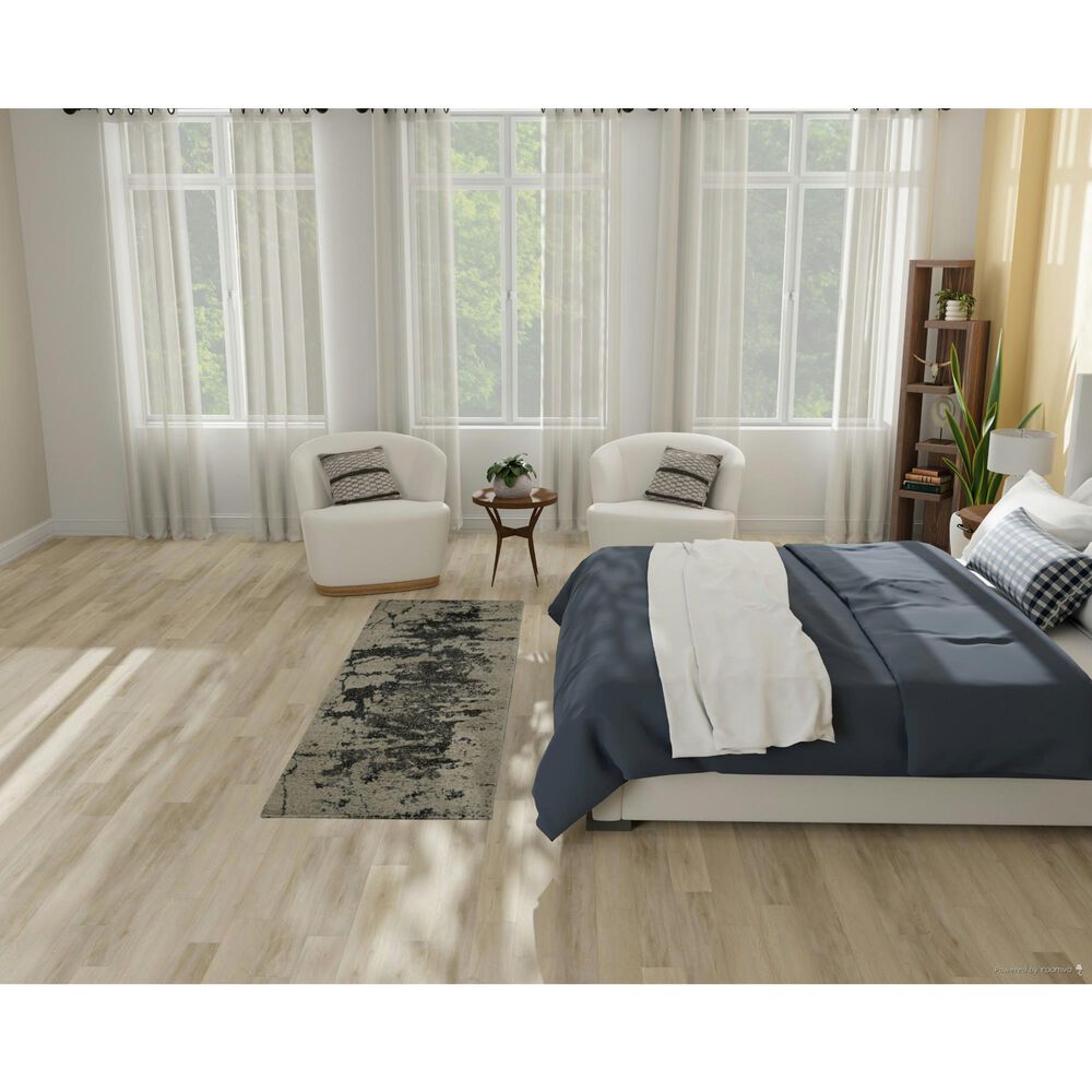 Nourison Maxell Grey and Ivory 2&#39;2&quot; x 7&#39;6&quot; Runner, , large