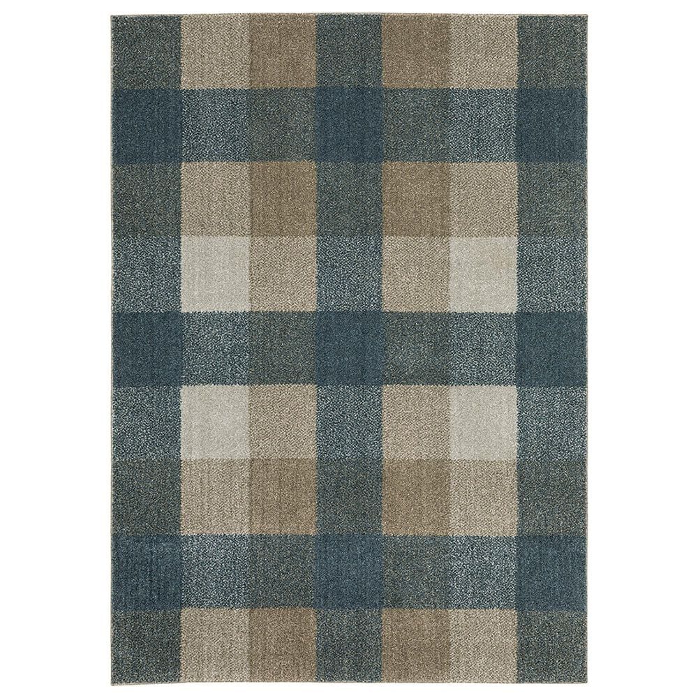 Oriental Weavers Alton Flanel 7"10" x 10"10" Blue and Beige Area Rug, , large