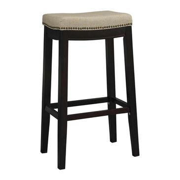 Linden Boulevard Allure 32" Extra Tall Barstool in Dark Walnut, , large