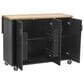 HOMLUX 51" Fluted Kitchen Island with Drop Leaf in Black Ash, , large