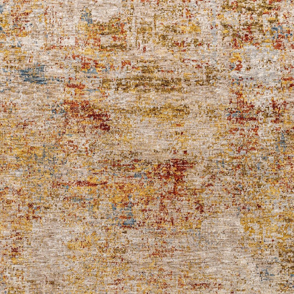 Surya Mona Lisa Abstract 2&#39; x 3&#39; Tan, Mustard, Olive, Sage, Brick Red, Dark Blue and Burgundy Area Rug, , large