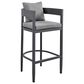 Armen Living Argiope Patio Bar Stool in Dark Gray, , large