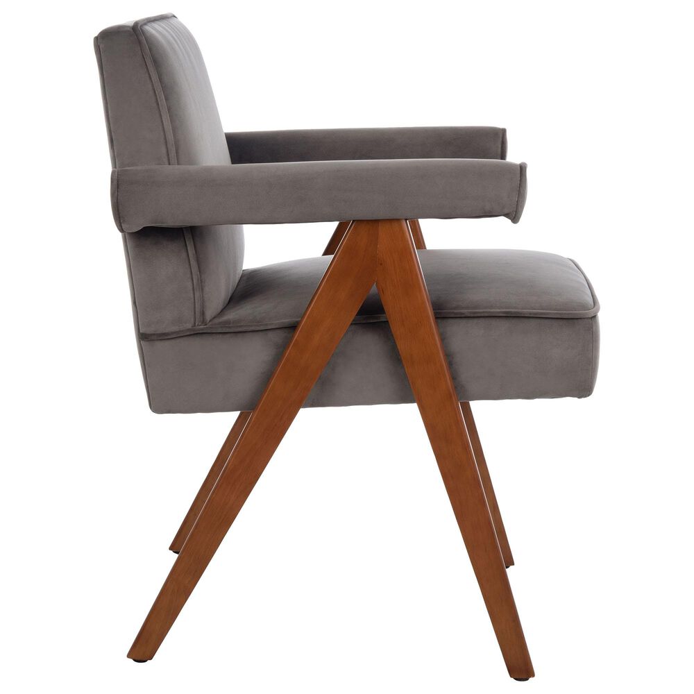 Safavieh Suri Arm Chair in Dark Grey Velvet, , large