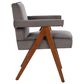 Safavieh Suri Arm Chair in Dark Grey Velvet, , large