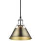 Golden Lighting Orwell 1-Light Small Pendant with Aged Brass Shade in Chrome, , large