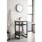 James Martin Vanities Boston 20" Single Bathroom Vanity in Matte Black with 3 cm White Glossy Resin Countertop and Rectangular Sink, , large