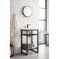 James Martin Vanities Boston 20" Single Bathroom Vanity in Matte Black with 3 cm White Glossy Resin Countertop and Rectangular Sink, , large