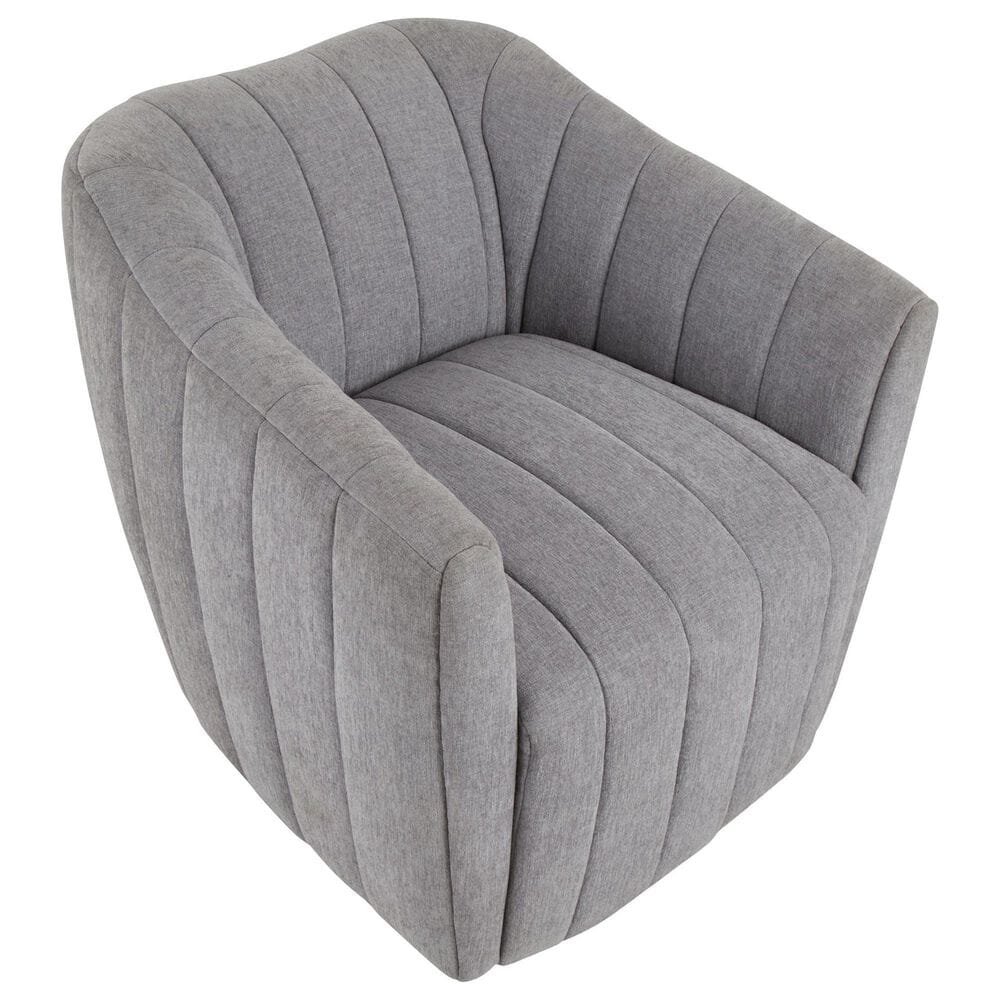 LumiSource Finley Swivel Accent Chair in Grey, , large