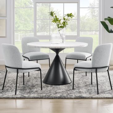 Steve Silver Conrad Pedestal Dining Table and 4 Dining Side Chairs, , large