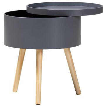 Baxton Studio Jessen Nightstand with Removable Top in Gray/Natural, , large