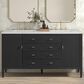 James Martin Vanities Myrrin 60" Double Vanity in Carbon Oak with 3 cm Arctic Fall Solid Surface Top, , large
