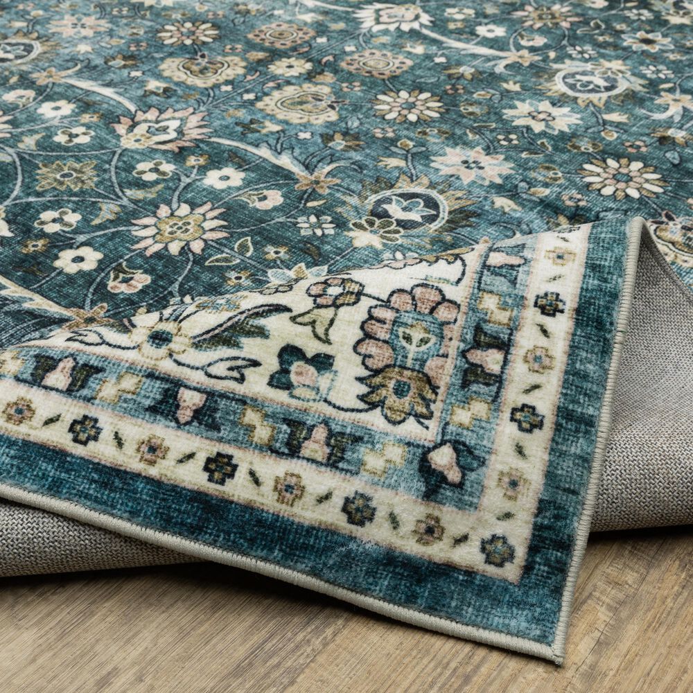 Oriental Weavers Sumter 5&#39; x 7&#39; Teal and Ivory Area Rug, , large