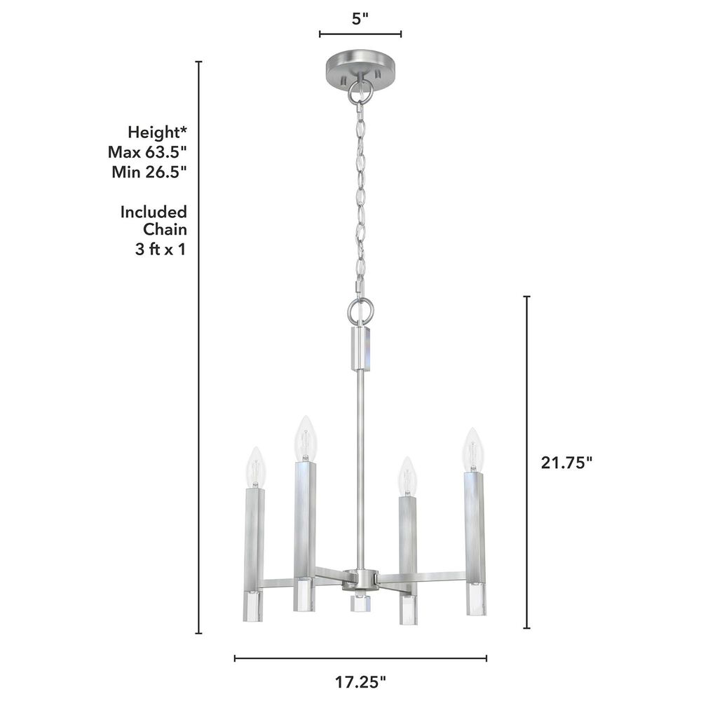 Hunter Sunjai 4-Light Pendant in Brushed Nickel, , large