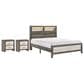 Crown Mark Rhett 3-Piece Queen Platform Bedroom Set with Two Nightstands in Gray and White, , large
