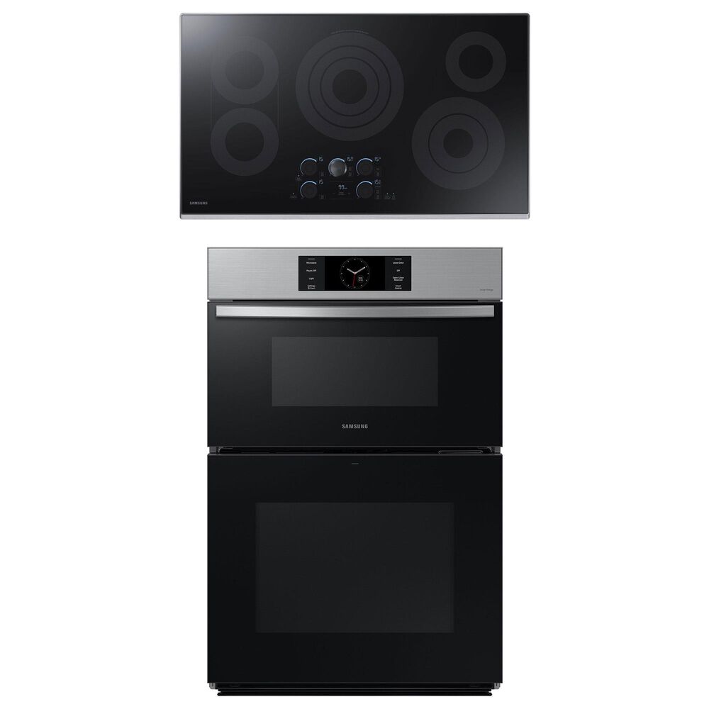 Samsung 2-Piece Kitchen Package with Bespoke 30" Combination Wall Oven and 36" Electric Cooktop in Stainless Steel, , large
