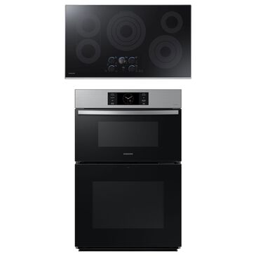 Samsung 2-Piece Kitchen Package with Bespoke 30" Combination Wall Oven and 36" Electric Cooktop in Stainless Steel, , large