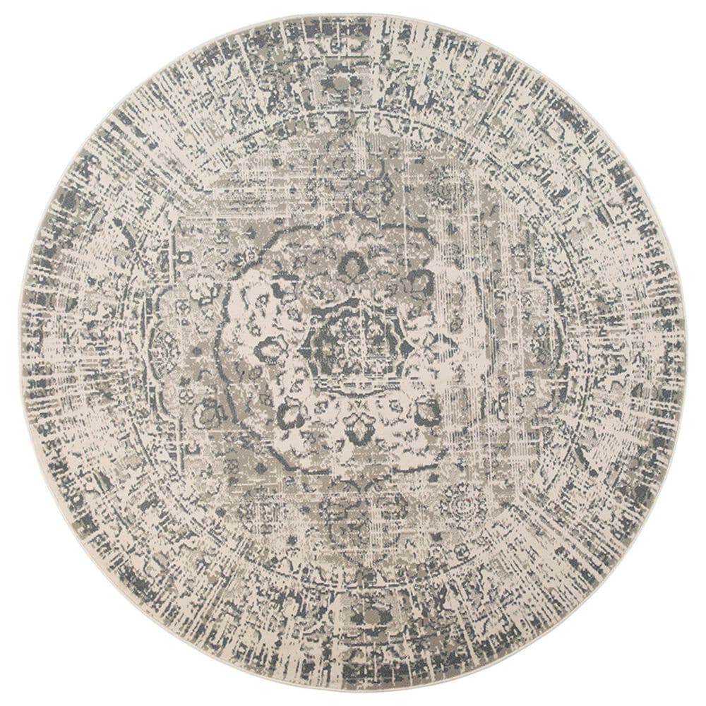 Amer Rugs Alpine 7"10" Round Medium Gray Area Rug, , large