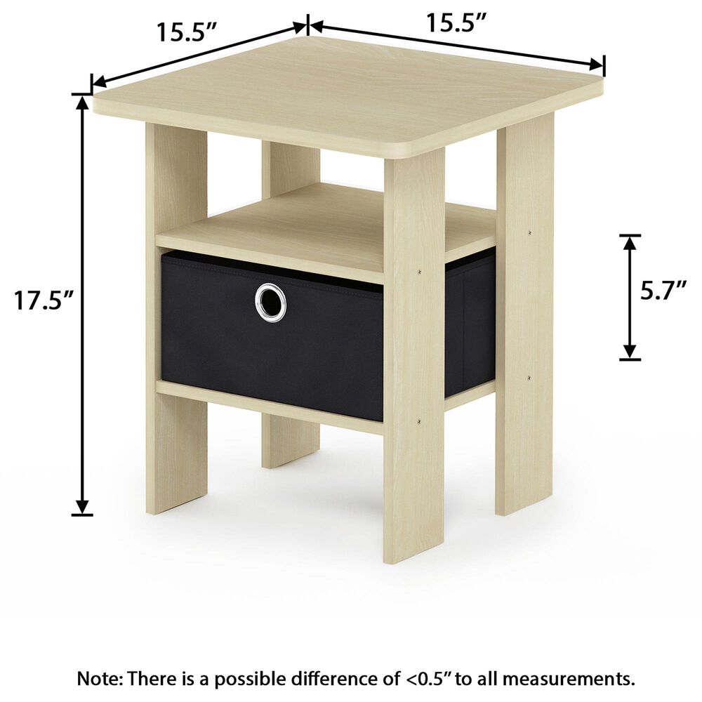 HOMLUX 1-Drawer End Table in Steam Beech, , large