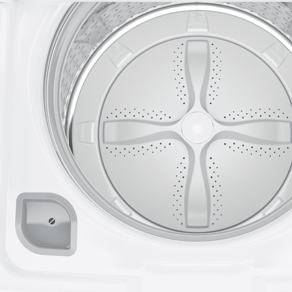 GE Appliances 3.9 Cu. Ft. Front Load Washer and 5.9 Cu. Ft. Electric Dryer Stack Laundry in White, , large