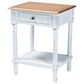 Baxton Studio Legrand 1-Drawer End Table in White and Natural Brown, , large