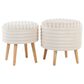 Lumisource Tray Plush 2-Piece Storage Ottoman Set in Cream, , large