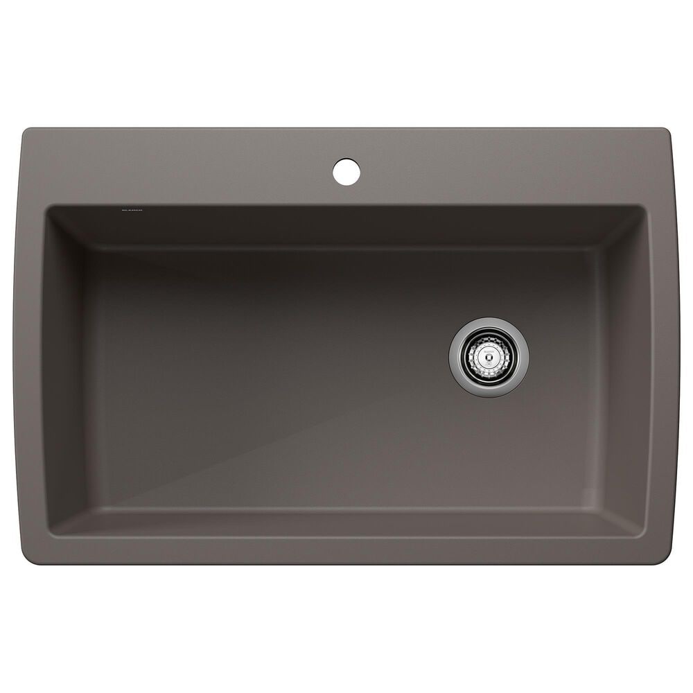 Blanco Diamond 33.5" Super Single Dual Mount Kitchen Sink in Volcano Gray, , large