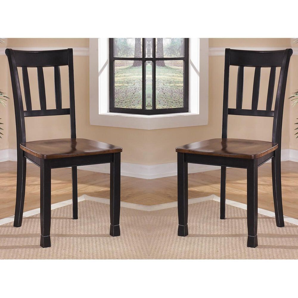 Ashley Owingsville Dining Side Chair in Black and Brown (Set of 2), , large