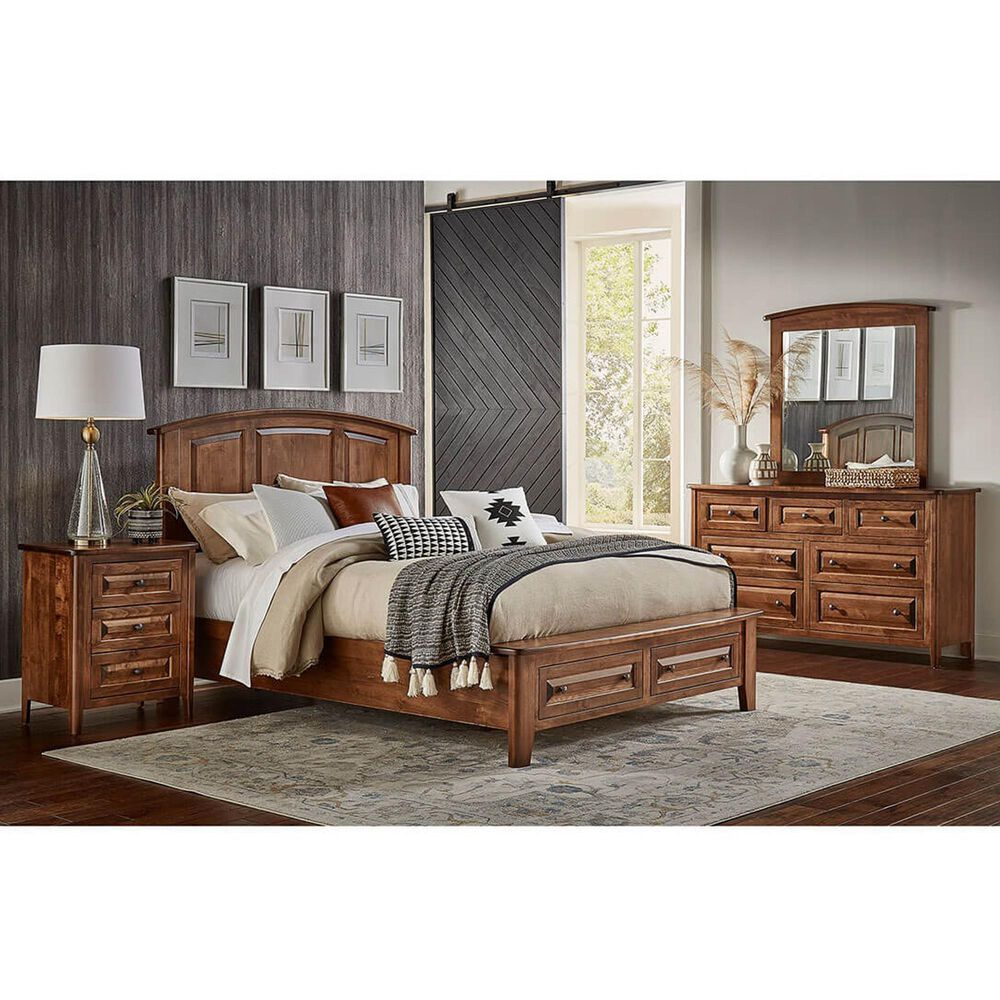 Archbold Furniture Carson 4-Piece Queen Storage Bedroom Set in Maple Bark, , large