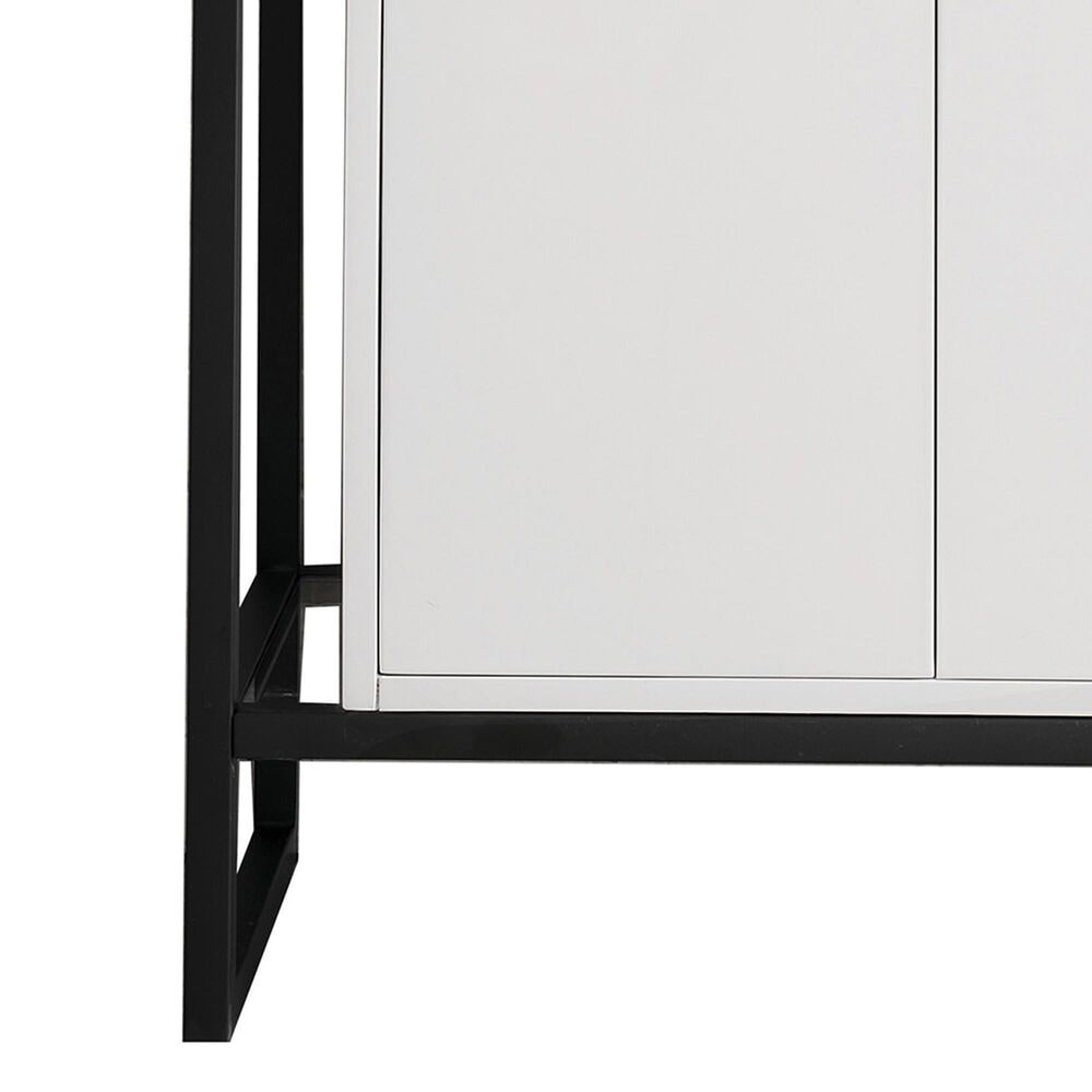 James Martin Vanities Boston 31.5&quot; Single White Door Bathroom Vanity in Matte Black with 3 cm White Glossy Resin Countertop and Rectangular Sink, , large