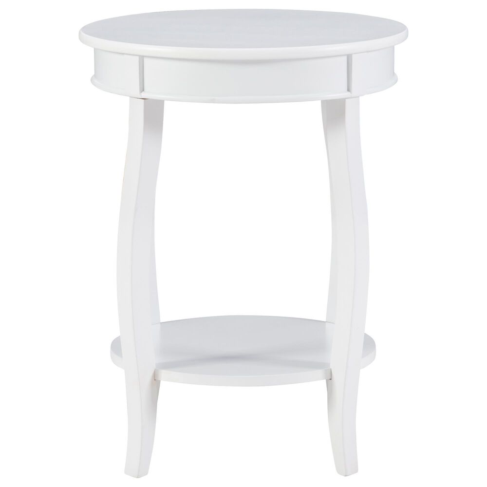 Linon Home Decor Rainbow Round Side Table in White, , large