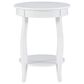 Linon Home Decor Rainbow Round Side Table in White, , large