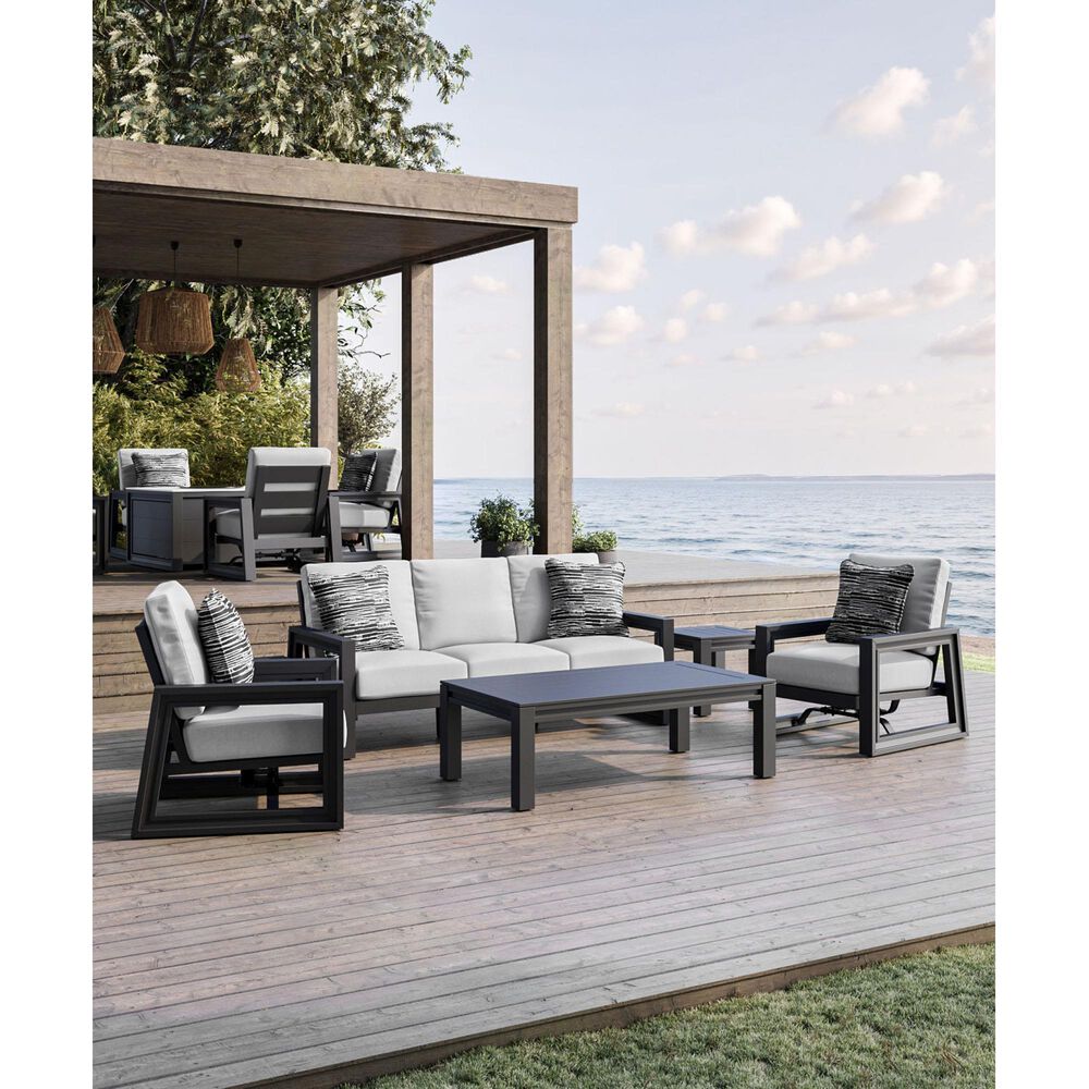 Agio Drift 5-Piece Patio Deep Seating Conversation Set in Poplin Oyster, , large