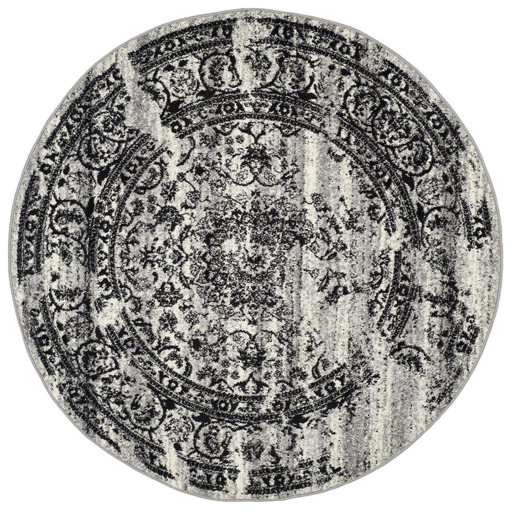 Safavieh Adirondack ADR101A-6R 6&#39; x 6&#39;  Silver/Black Round Rug, , large