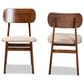 Baxton Studio Euclid Side Chair with Sand Cushion in Walnut Brown (Set of 2), , large
