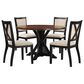 Valor Living Delina 5-Piece Round Dining Set in Tobacco and Black, , large