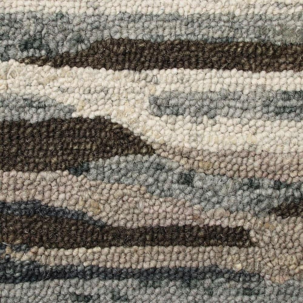 L&amp;R Resources Sinuous Distressed Cabin Camouflage 4&#39; Round Gray, Brown and Tan Area Rug, , large