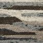 L&R Resources Sinuous Distressed Cabin Camouflage 4" Round Gray, Brown and Tan Area Rug, , large