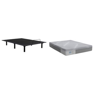 Sealy Medina Firm Queen Mattress with Bronze Baselogic Adjustable Base, , large