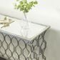 Maple and Jade Console Table with Mirrored Glass Top in Silver, , large