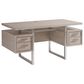 Lexington Home Brands Evanston Writing Desk in Misty White and Silver, , large