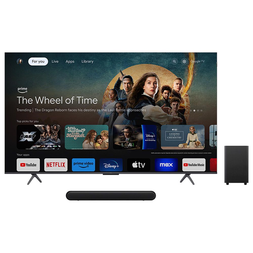 TCL 75" 4K UHD QLED w/Soundbar Sys, , large