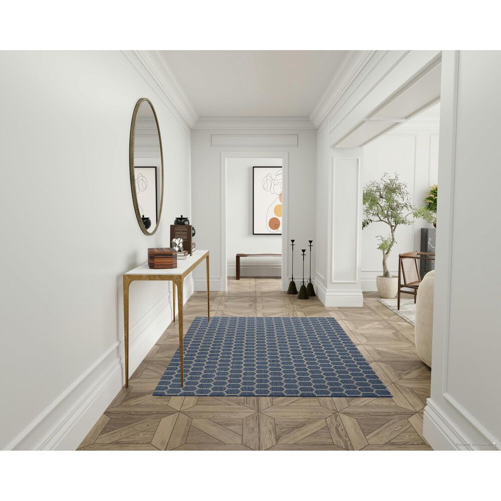 Nourison Twist Reversible 5&#39; x 7&#39; Blue Indoor/Outdoor Area Rug, , large