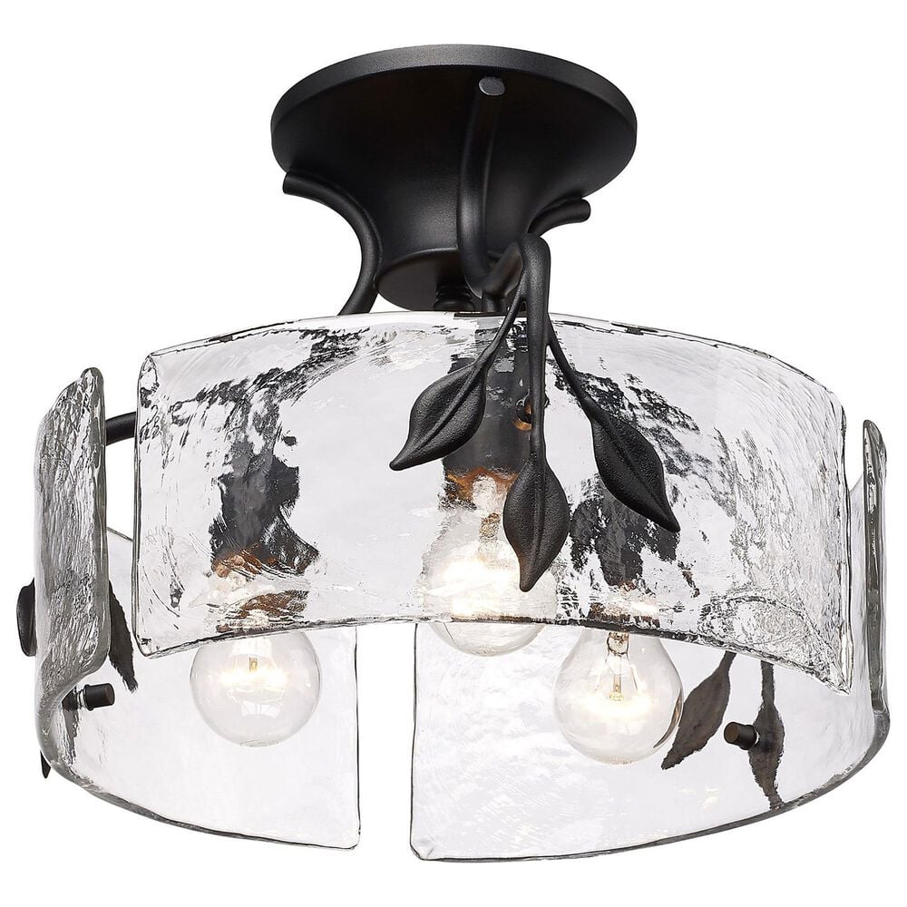 Golden Lighting Calla 3-Light Semi-Flush in Natural Black, , large