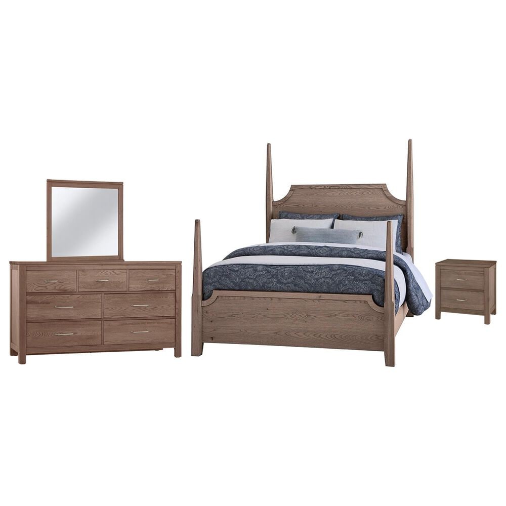 Viceray Collections Tide and Timber 4 Piece Twin Poster Bedroom Set in Grey Oak, , large