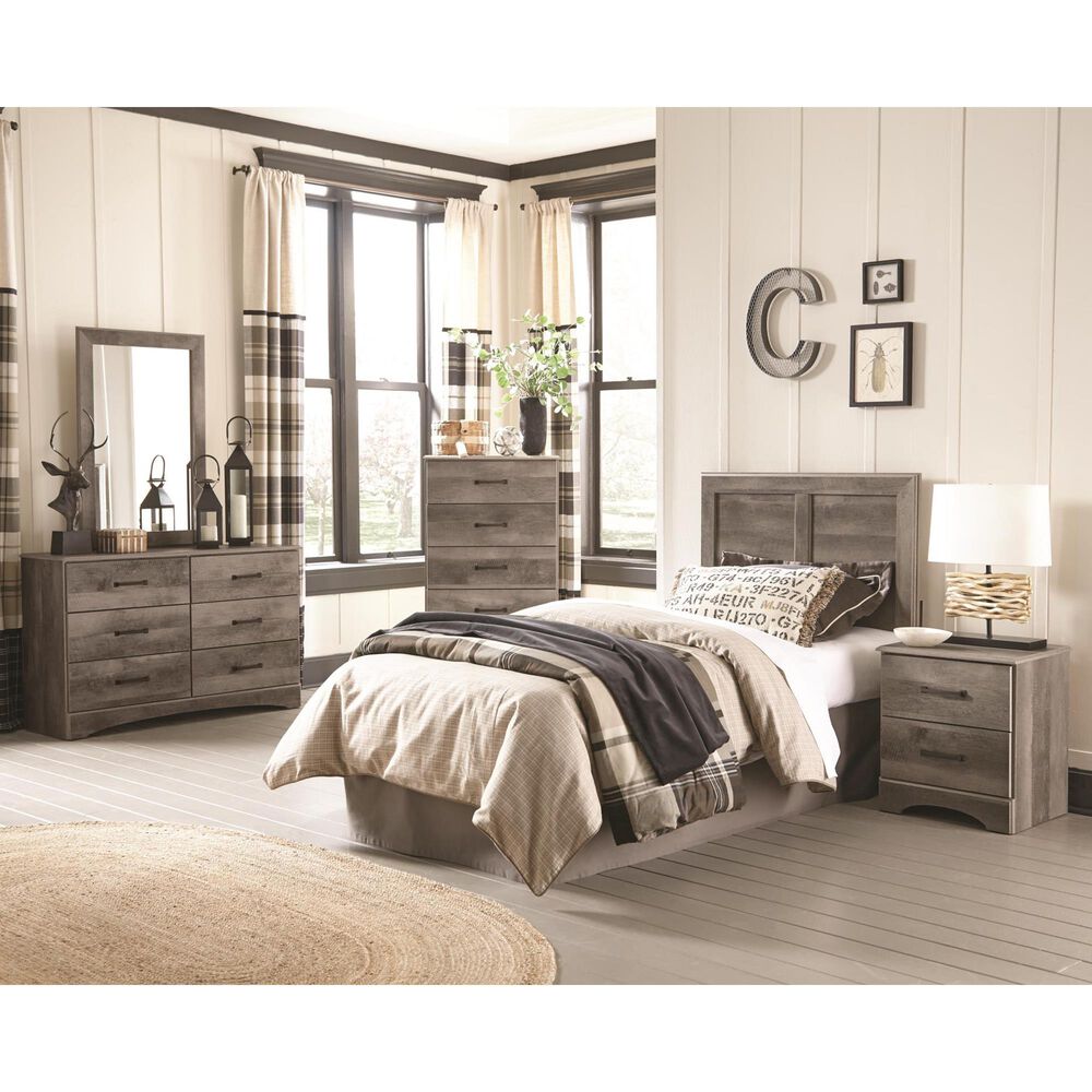 Seven Stars Brinkley 4 Piece Twin Bedroom Set in Manslough Oak, , large