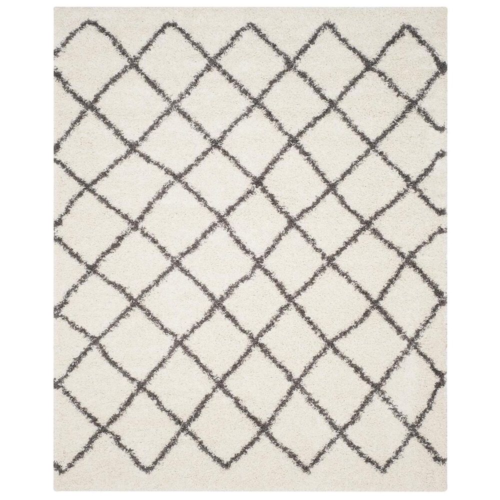 Safavieh Dallas Shag SGD258H-10 10" x 14" Ivory/Dark Grey Area Rug, , large