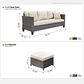 HOMLUX 3-Piece Modular Outdoor Sofa Set with Two Ottomans in Beige, , large