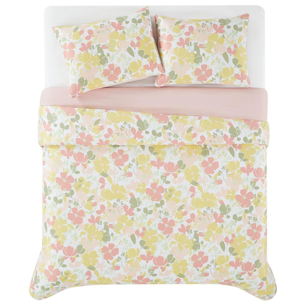 Pem America Garden 2Piece Twin/Twin XL Duvet Cover Set in Pink, Yellow